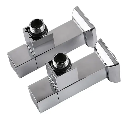 Набір кран напівоборотний кутовий з американкою Solomon Lux 1/2″ Cube chrom 8888 (2шт.) 000021913 - фото 9