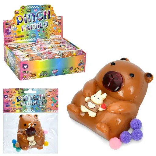 Іграшка антистрес, капібара, 8x6 см, мішура, фігурка, TPR, 2 види, 28x21x8 см - фото 2