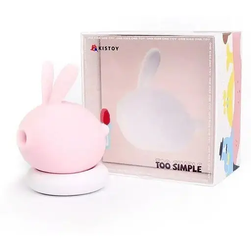 Вакуумний кліторальний стимулятор з вібрацією KisToy Too Simple Pink - фото 2