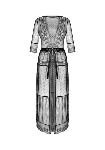 Пеньюар Obsessive Estiqua XL/2XL чорний - фото 5