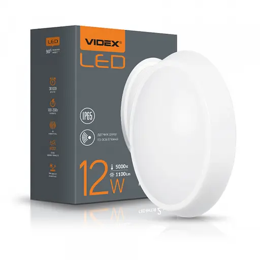 LED светильник IP65 овальный VIDEX 12W 5000K белый сенсорный - фото 1
