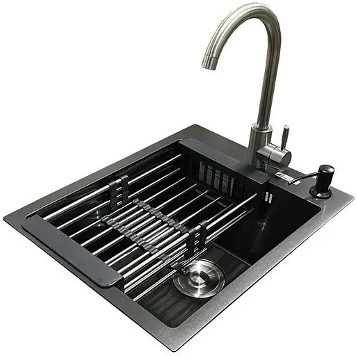 Комплект мийка + змішувач Romzha Arta U-350S BL (A) - фото 1