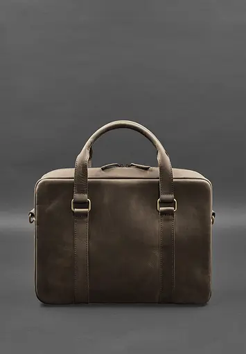 Шкіряна сумка для ноутбука та документів коричнева Crazy Horse - фото 3