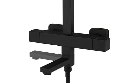 Душова система Corsan Ango Black Matt з термостатом та виливом CMN02TBLW, Чорний матовий - фото 7