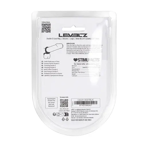 Эрекционное кольцо Levelz by Shots L (черный) - фото 15
