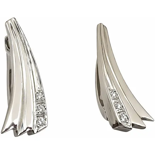 Золотые серьги с бриллиантами. 942328 - фото 1