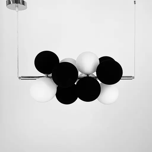 Люстра HOLLY на 12 бело-черных плафонов в хромовом корпусе Ст. S 016/12 CH+BK+WT | Line F - фото 8
