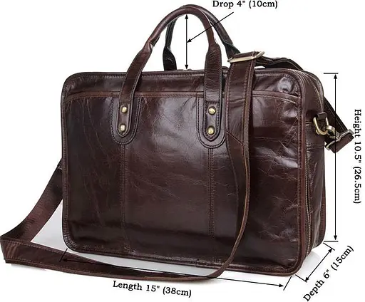 Чоловіча шкіряна сумка Vintage 38х26,5х15 см 000154327 - фото 9