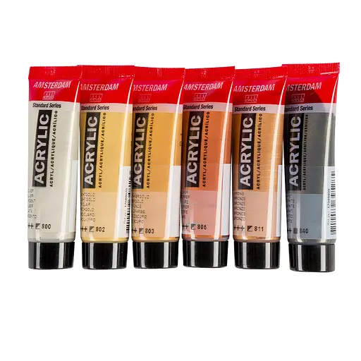 Краска акриловая AMSTERDAM (800) Серебряный 20 мл Royal Talens - фото 3