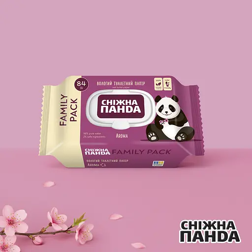 Влажная туалетная бумага Снежная панда Aroma 84 листа - фото 2