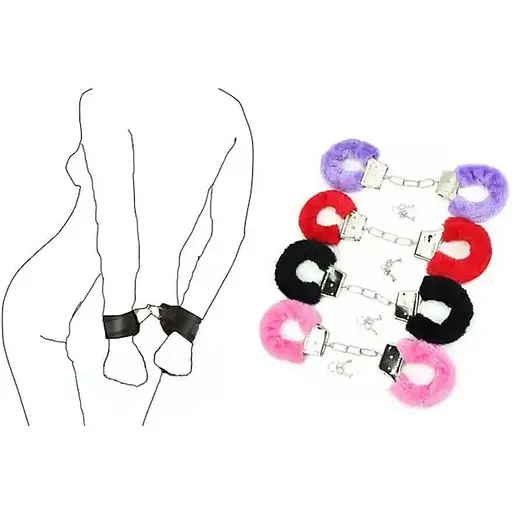 Наручники БДСМ. Металлические наручники с мехом - фото 2