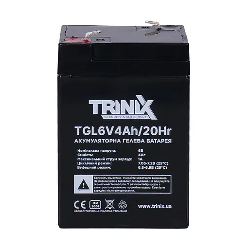 Аккумуляторная батарея гелевая 6В 4Ач Trinix TGL6V4Ah/20Hr GEL (44-00071) - фото 2