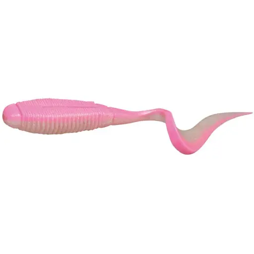 Силикон Jackall Rhythm Curly 5" Bubble Gum Pink/Pearl White (5 шт/уп)