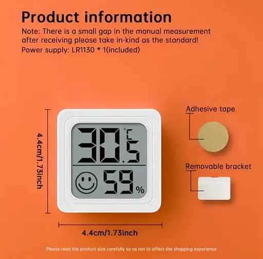 Міні РК-цифровий термометр і гігрометр — портативний вимірювач температури та вологості для дому та вулиці - фото 12