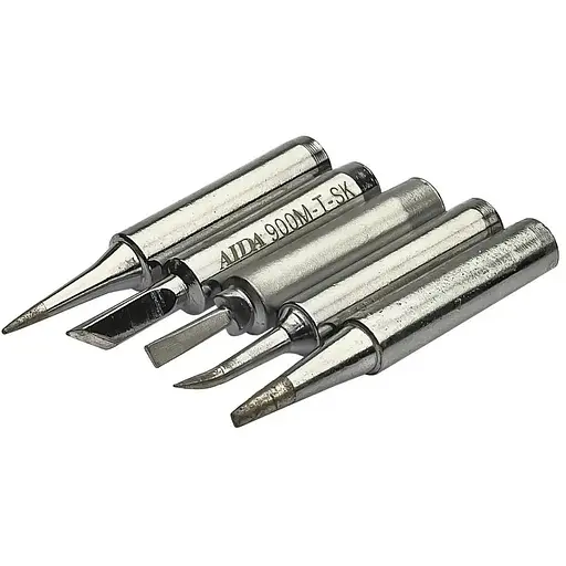 Паяльный набор Aida A-806: паяльник 60W, рег. t 200-450 гр C, жала 900M 6 шт., инструменты и расходники в пенале - фото 4