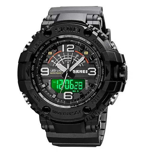 Чоловічий спортивний наручний годинник Skmei 1617 Чорний - фото 2