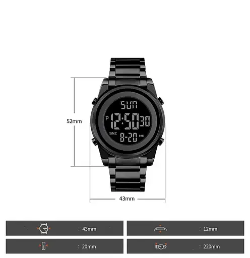 Чоловічий наручний годинник Skmei 1611 Чорний - фото 2