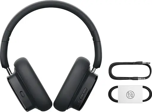 Накладні навушники Baseus Bowie H1i, Noise-Cancellation Wireless Headphones, BT5.3, 3.5mm, 600mAh, 100h, ANC, black - фото 5