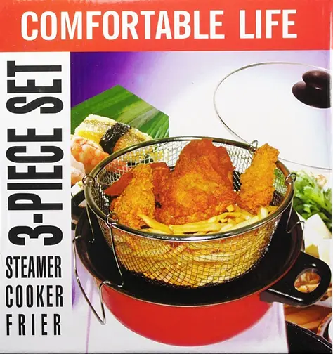 Кастрюля-фритюрница SCF 26 см 2.0 л антипригарное покрытие со стеклянной крышкой Красный - фото 6