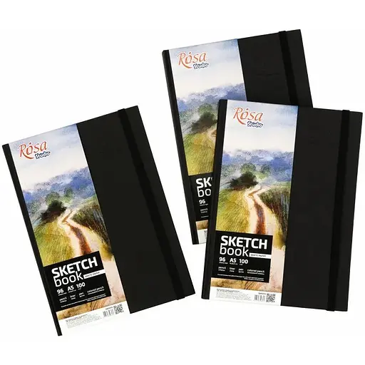 Блокнот для рисунку Rosa Studio A5 (14.8х21см) 100г/м2 96л чорний - фото 3