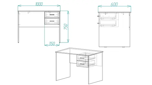Стіл комп'ютерний Вінсент Ferrum-decor 750x1000x600 ДСП Дуб Сонома Трюфель 16 мм (FRD-104786) - фото 5