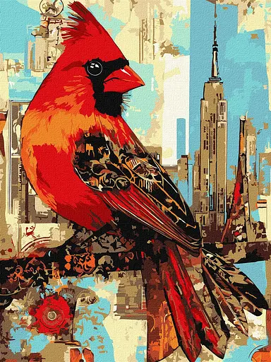 Набор для росписи по номерам Городская птичка, Ideyka, 30x40 см, КНО6732