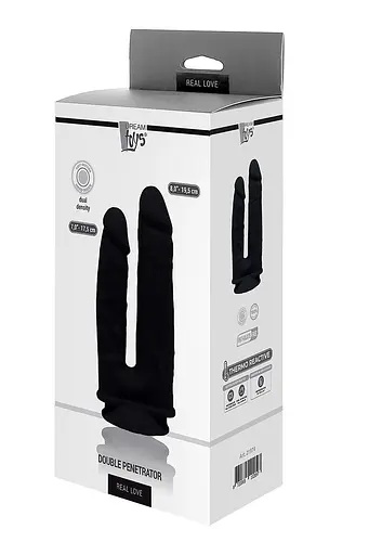 Подвійний фалоімітатор Real Love Double Penetrator 19.5 см чорний - фото 2