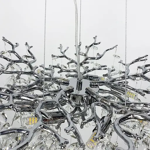 Изысканная серебряная люстра DIAMINA с хрустальными камнями Ø 80 см | Ст. 33007-760 CH | Line F - фото 5