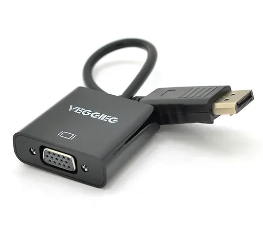 Конвертор-перехідник DisplayPort (тато) на VGA (мама) VEGGIEG DV-B 25 см