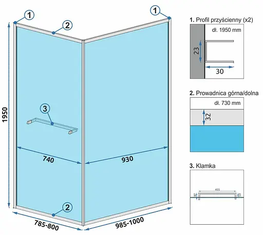 Душова кабіна Rea Space In 80x100 black REA-K8882, Чорний, Універсальна, прозорий - фото 7