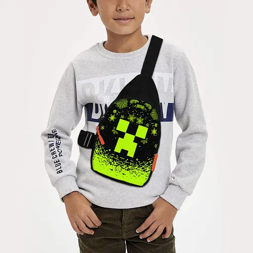 Сумка через плече дитяча Minecraft Кріпер 29х17 см сумка слінг для хлопчика (02090)