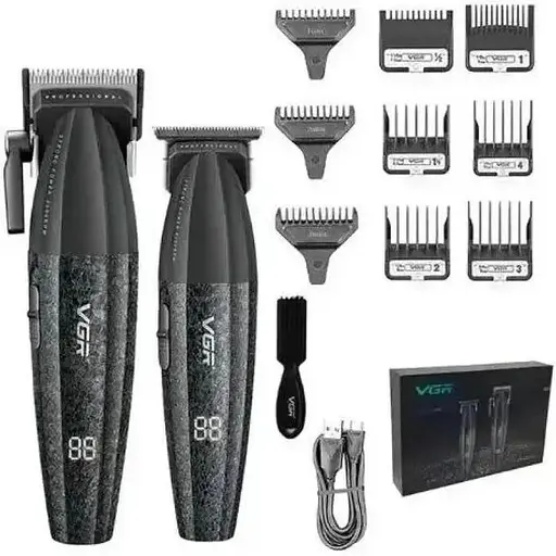 Професійний набір для стрижки волосся VGR V-640 Машинка та триммер з дисплеєм