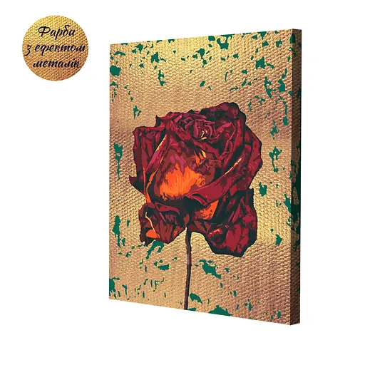 Набор картин по номерам с краской металлик Riviera Blanca Flowers in gold (ITR-085) 2 шт в наборе
