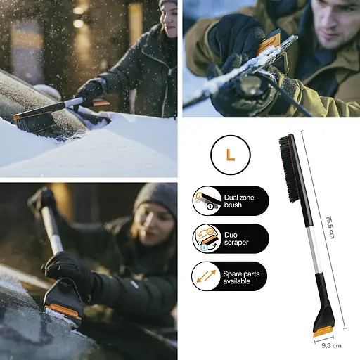 Щітка-скребок Fiskars Plus L - 75 см, щітка 26 см, скребок 9 см (1078494) - фото 2