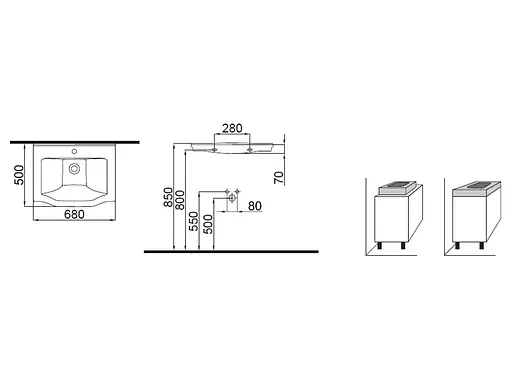 Раковина IDEVIT Neo Classic 3301-0655-0088 - фото 3