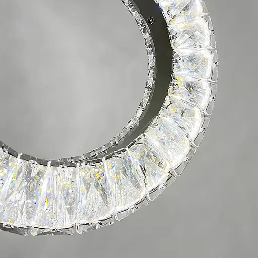 Елегантна люстра з підвісним кришталевим кільцем Ø 27 см | Арт. (T) C 141/1 (270) | Line F - фото 4