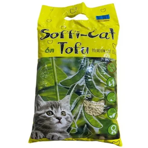 Наполнитель для кошачьего туалета Soffi-Cat Tofu Гипоаллергенный, соевый, без запаха 2.6 кг (6 л)