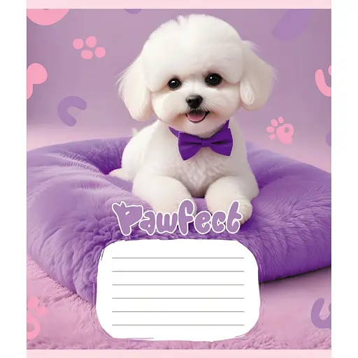 Зошит учнівський "Цуценята" Leader 012-510126C-5 в косу лінію, 12 аркушів - фото 1