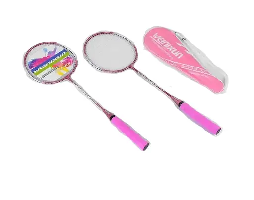 Бадмінтон C 40196 2 ракетки, в чохлі (6900067401960) Рожевий - фото 1