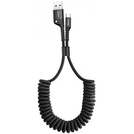 Кабель Baseus Fish eye Spring Data USB Type-C 2 A 1 м Black CATSR-01