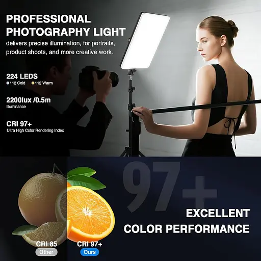 Світлодіодний відеосвітло портативна лампа для камери з батареєю ємністю 4000 мА·год, що безперервно затемнюється 2500-8500K - фото 6