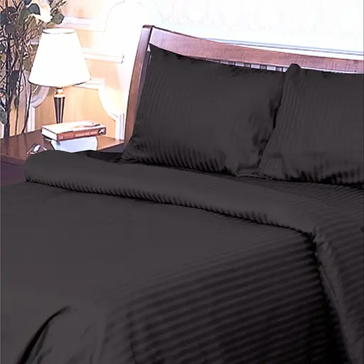 Пододеяльник Ярослав 145 x 215 см сатин страйп черный