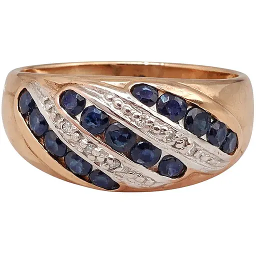 Золотое кольцо с бриллиантами и сапфиром. RS6133K 17 - фото 1