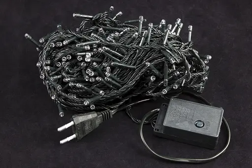 Світлодіодна гірлянда нитка на ялинку Різнокольорова 21 метр 300 лампочок Laplandia інтер’єрна від мережі чорний провід (m.01.5В.300-) - фото 2