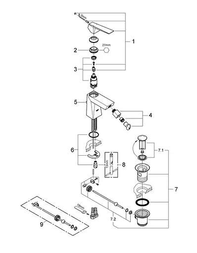 Змішувач для біде M-Size Grohe Allure Brilliant 23117000 Хром - фото 3
