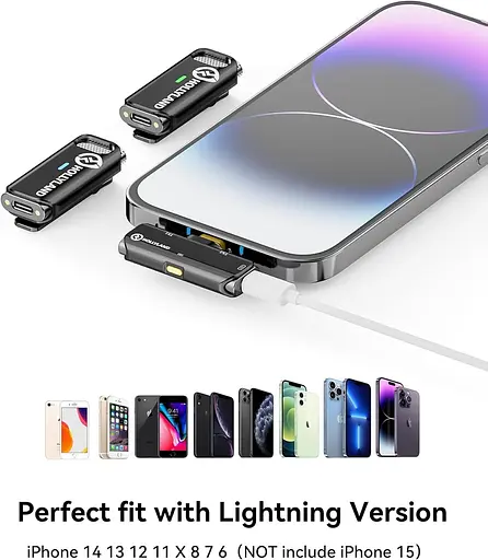 Бездротовий мікрофон Hollyland Lark C1 для iPhone з сертифікованим роз'ємом Lightning MFi - фото 2