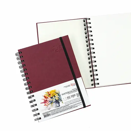 Блокнот для акварелі на спіралі Watercolor by Smiltanis А5 200г/м2 32 л папір білий Бордо ROSA Studio - фото 3