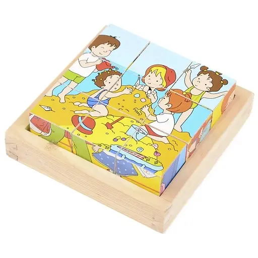 Игрушка для развития деревянные кубики в пенале IE146