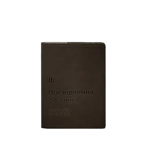 Кожаная обложка для удостоверения офицера 9.2 Темно-коричневый Crazy Horse - фото 7