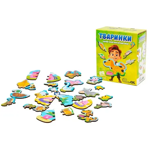 Деревянный магнитный пазл PuzzleOK Животные 29 элементов Puz-22930